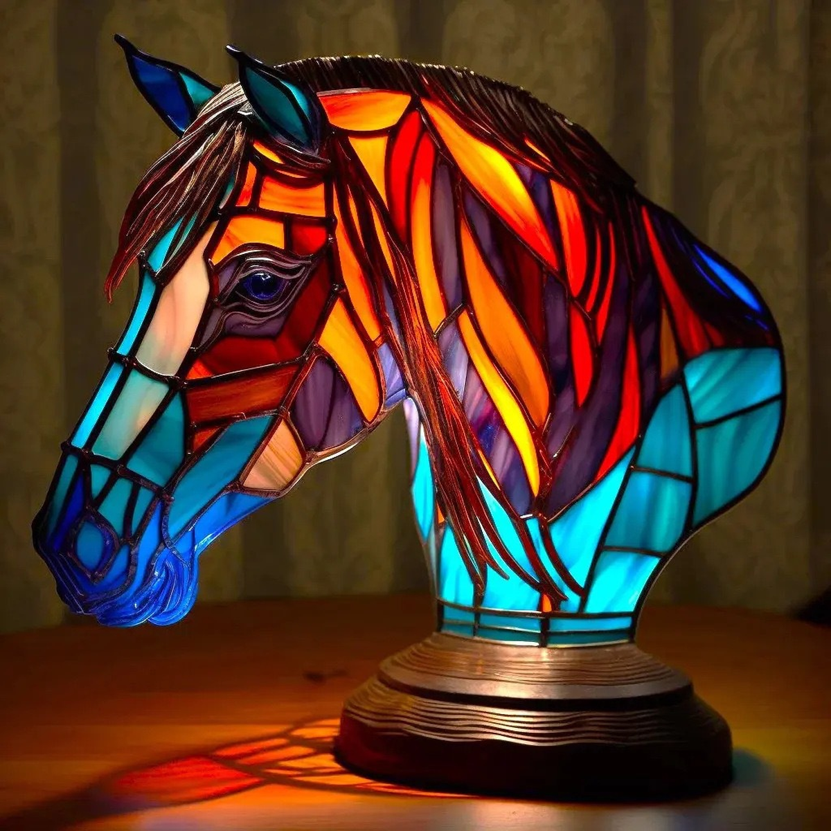 Stained-Glass Animal Table Lamp