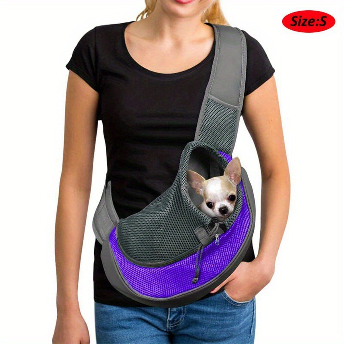 Reflective Pet Carrier Sling Bag