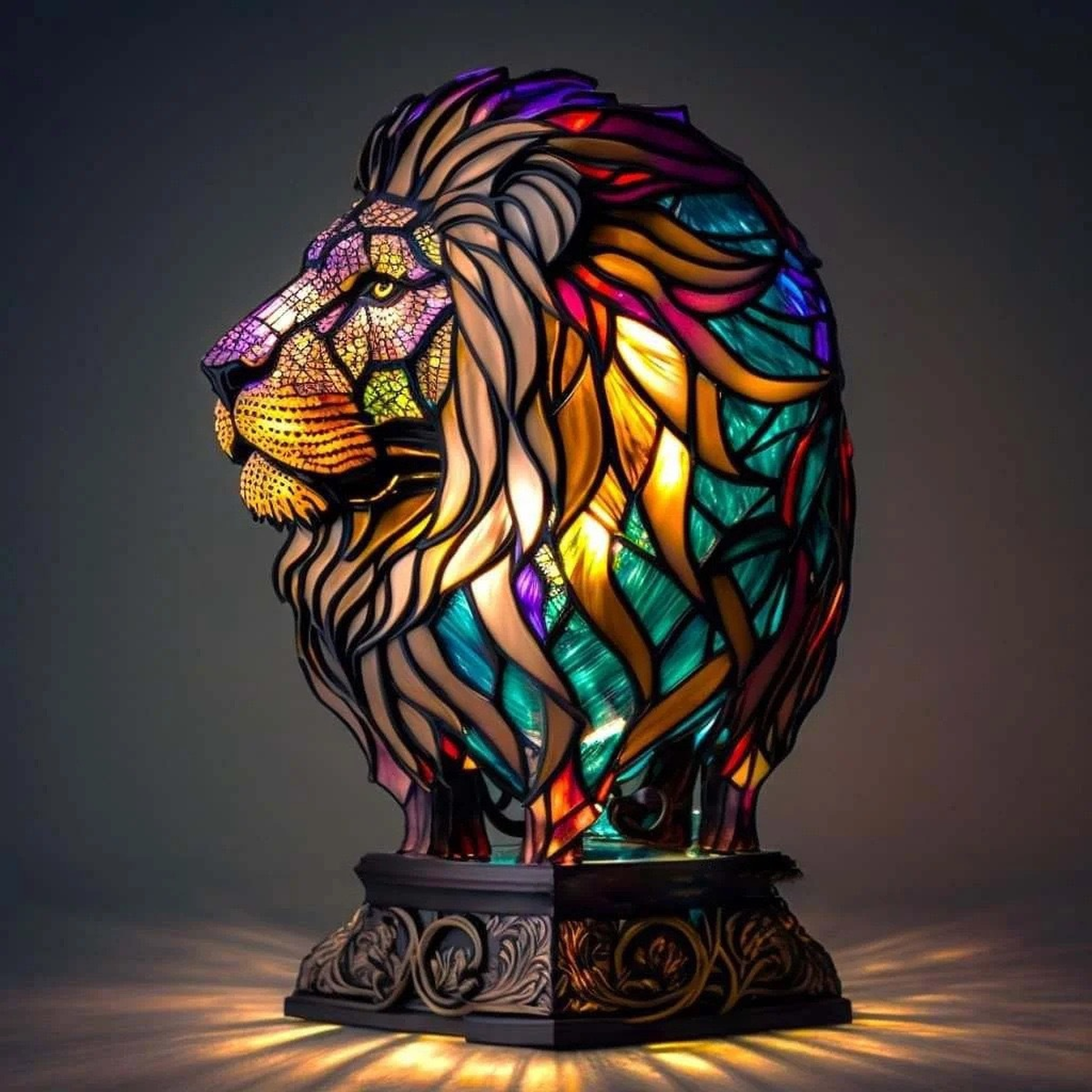 Stained-Glass Animal Table Lamp