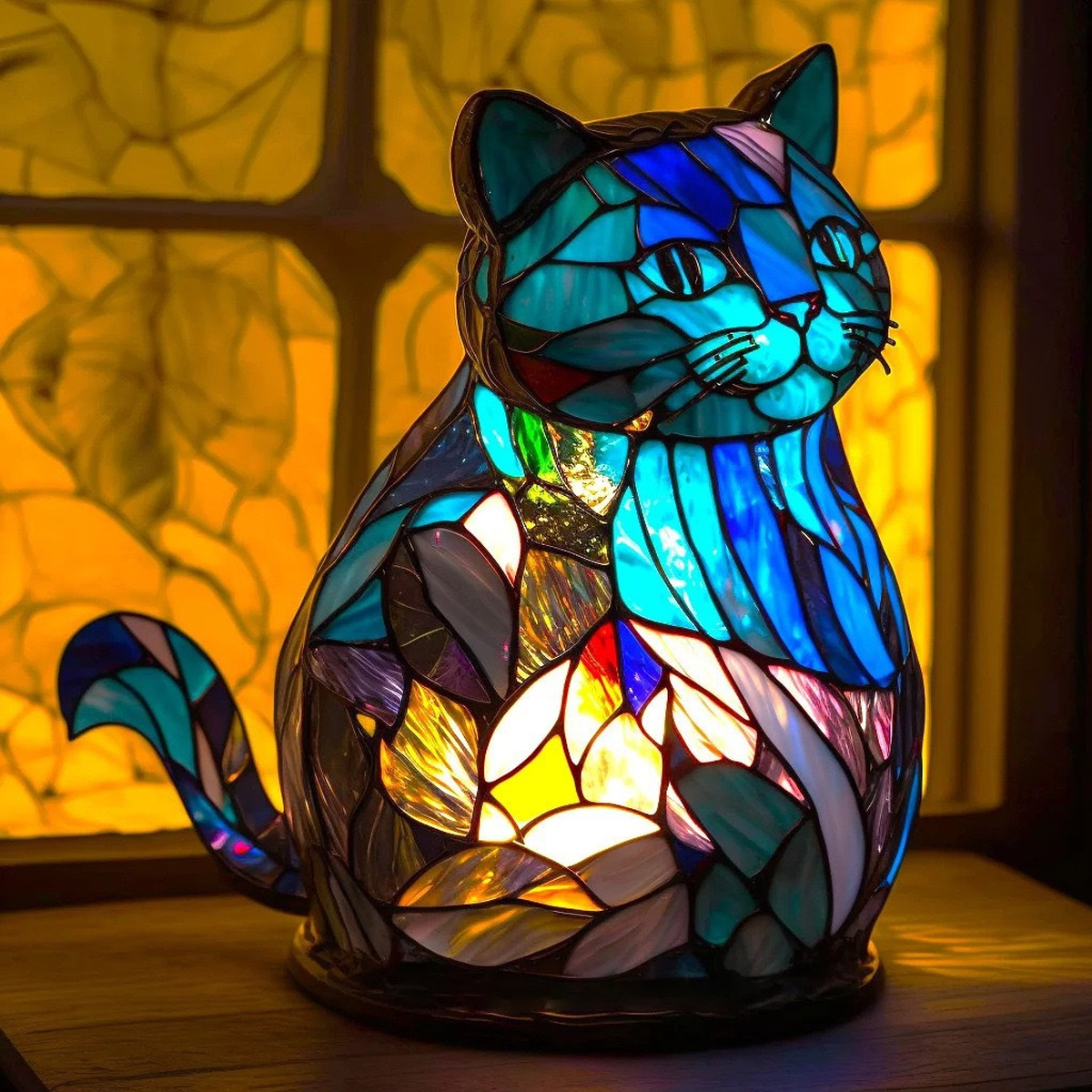 Stained-Glass Animal Table Lamp