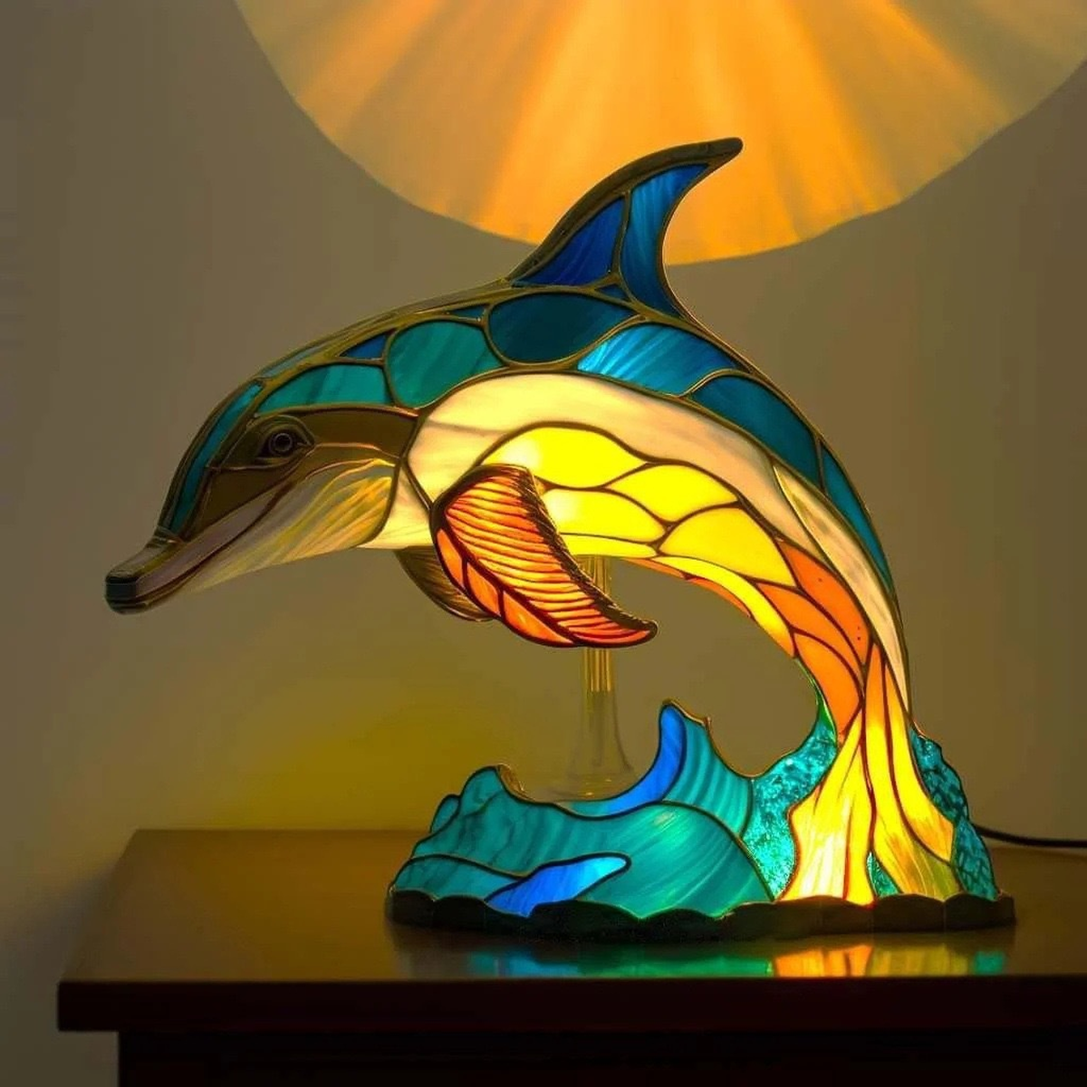 Stained-Glass Animal Table Lamp