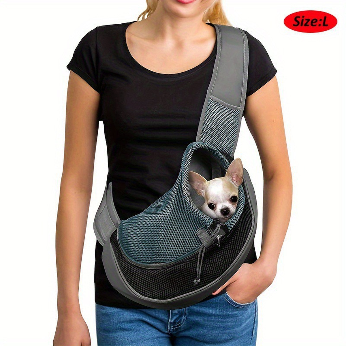 Reflective Pet Carrier Sling Bag