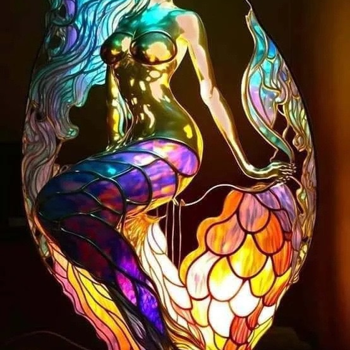 Stained-Glass Animal Table Lamp