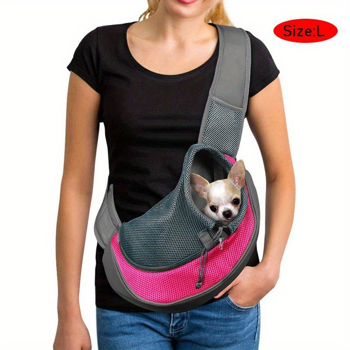 Reflective Pet Carrier Sling Bag