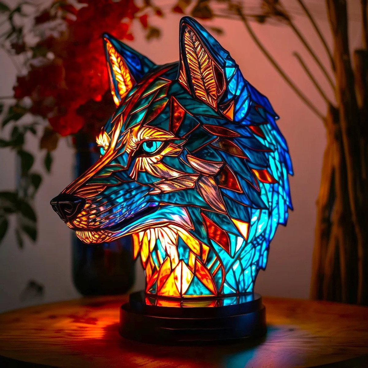 Stained-Glass Animal Table Lamp