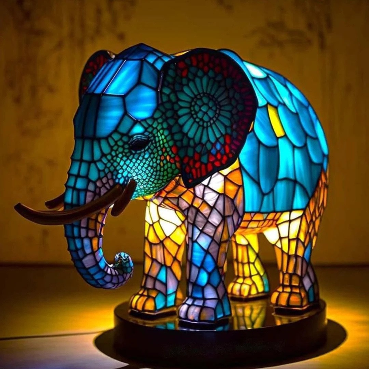 Stained-Glass Animal Table Lamp