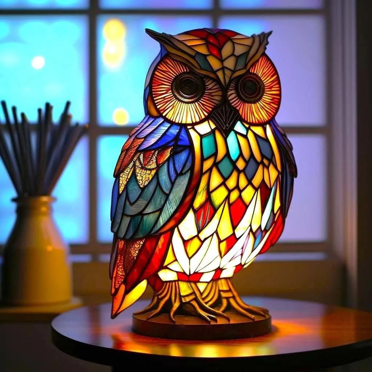Stained-Glass Animal Table Lamp